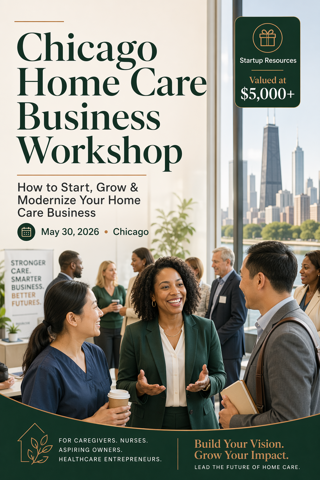 Chicago Home Care Business Workshop networking flyer